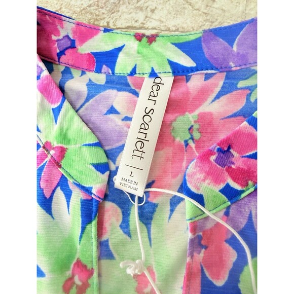 NEW Dear Scarlett Multi Color Print Tank Dress Size L - Picture 14 of 16